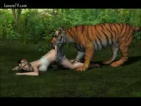 Tiger fucking a lost bitch in the zoo xxx